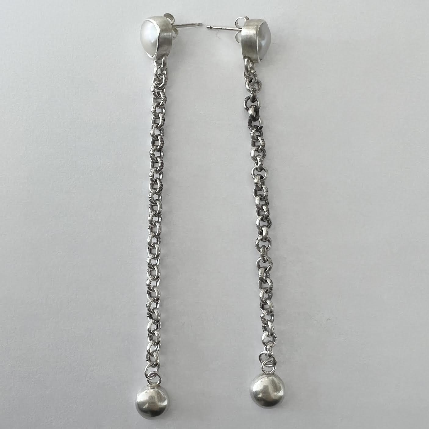 Reanimate 47 Sterling Silver and Pearl Drop Earrings (SO) *