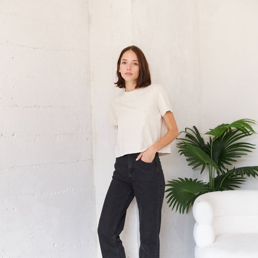 Crop Tee in Natural