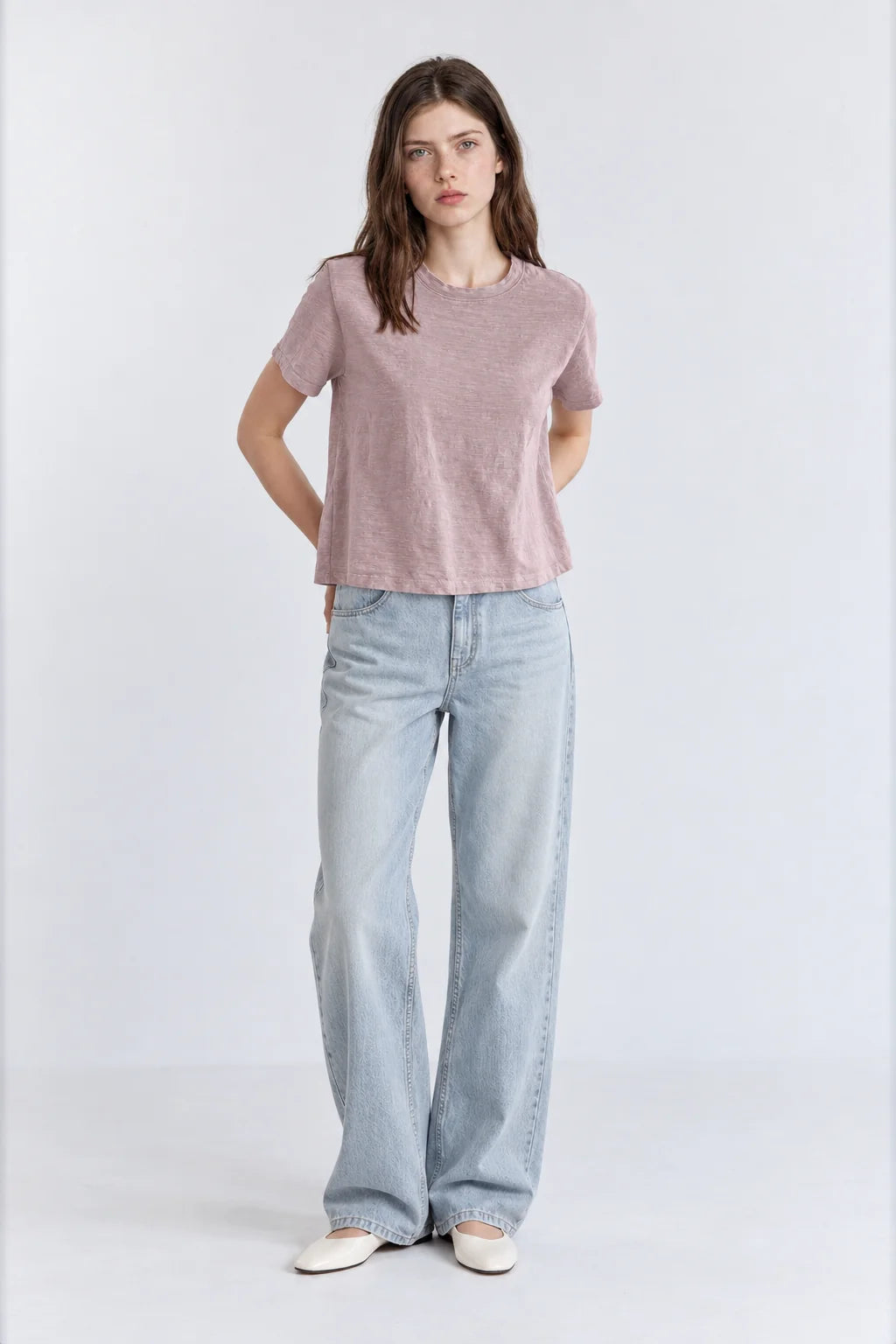 Crop Tee in Dusty Pink