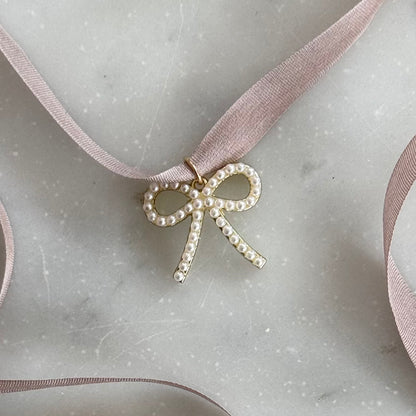 Olivia James Pearl Bow Pendant