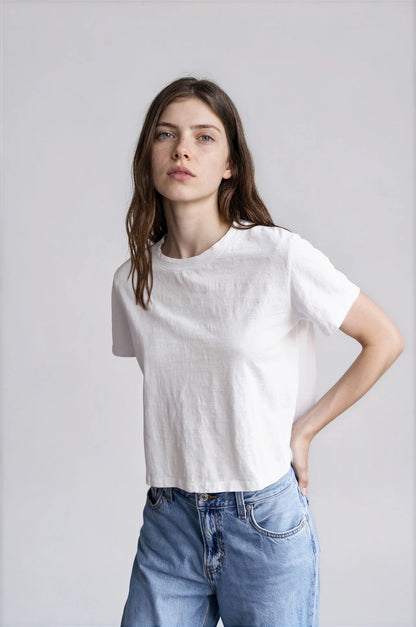 Crop Tee in Salt