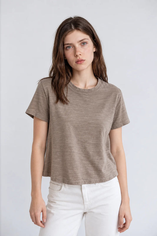 Crop Tee in Latte