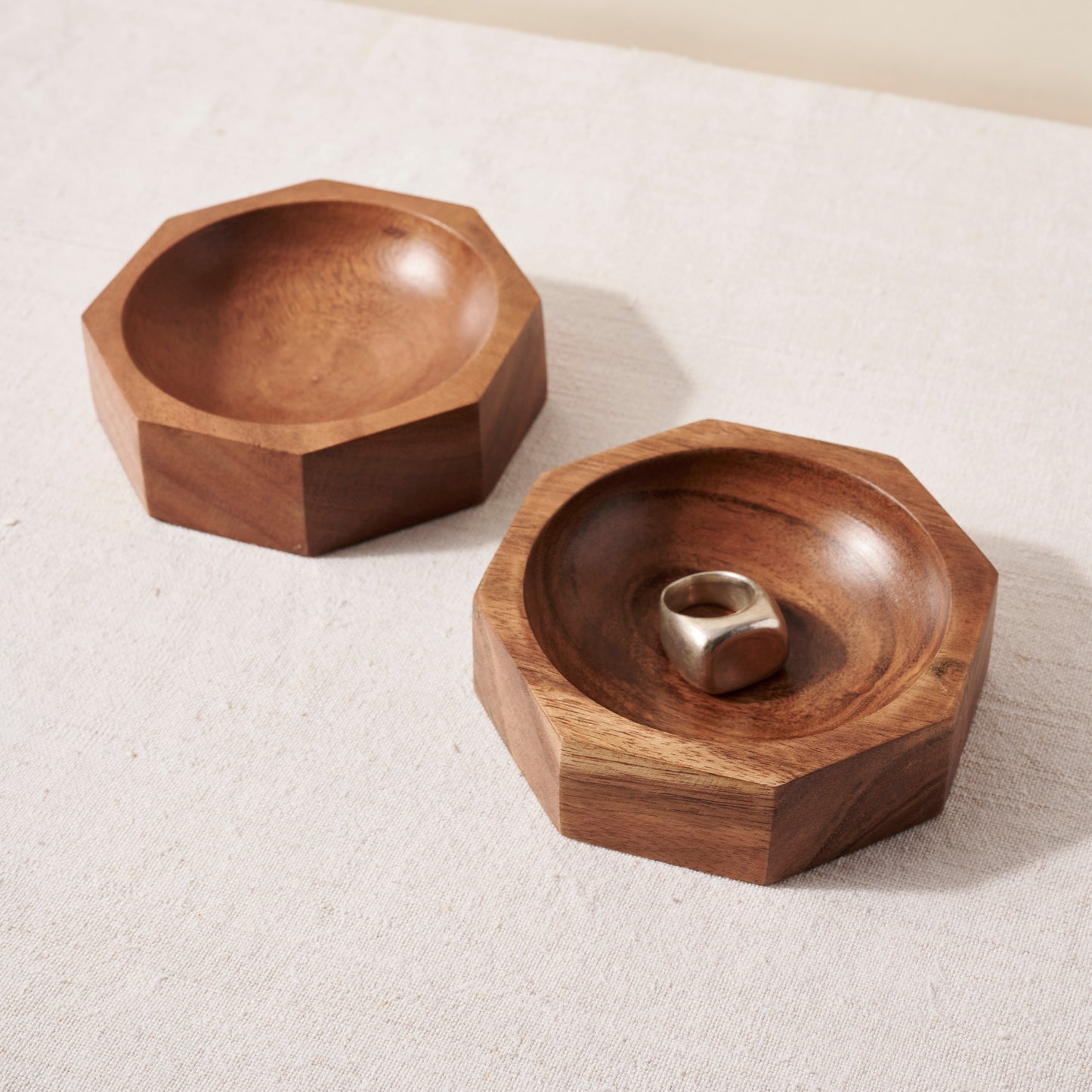 Octagonal Wooden Bowl