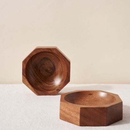Octagonal Wooden Bowl