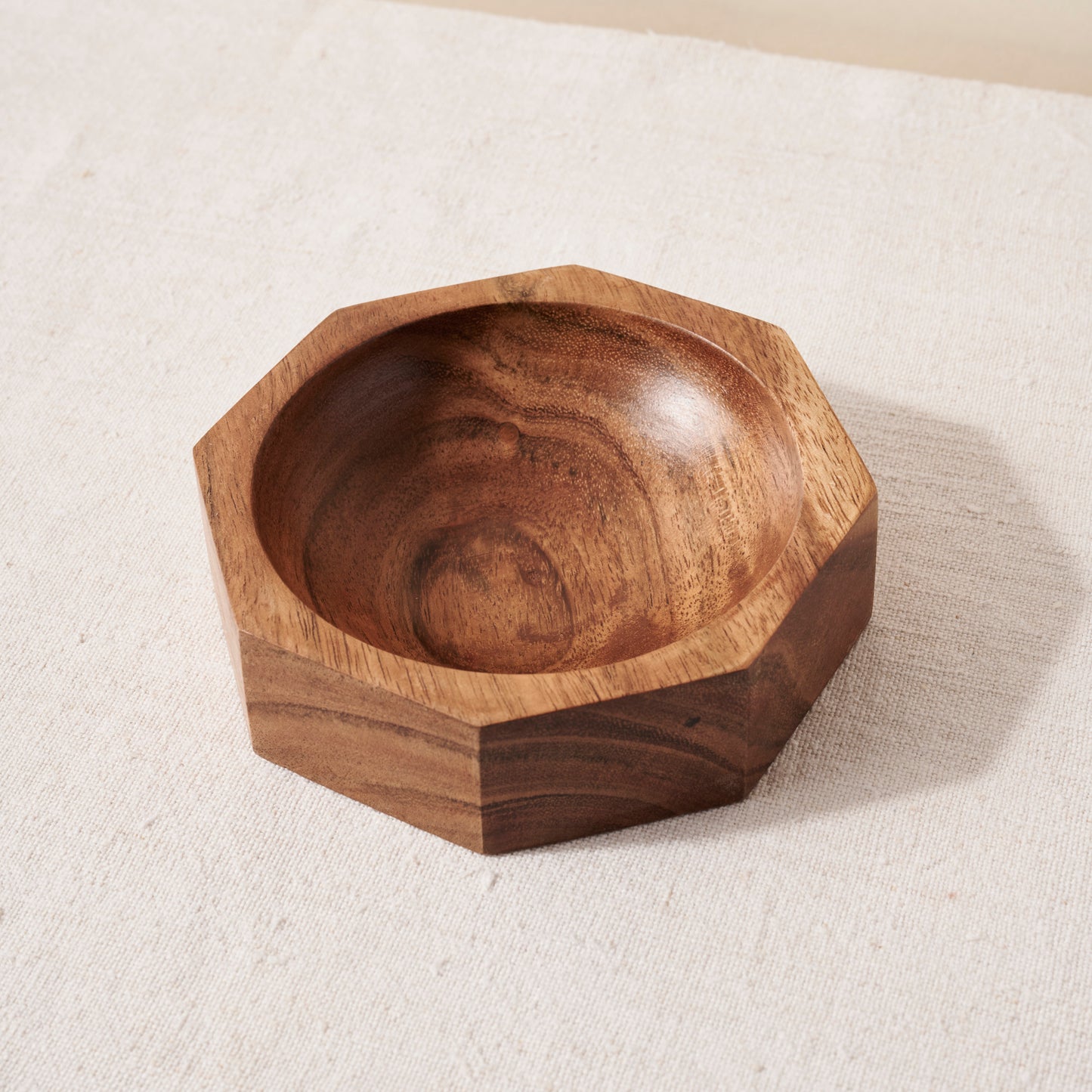 Octagonal Wooden Bowl