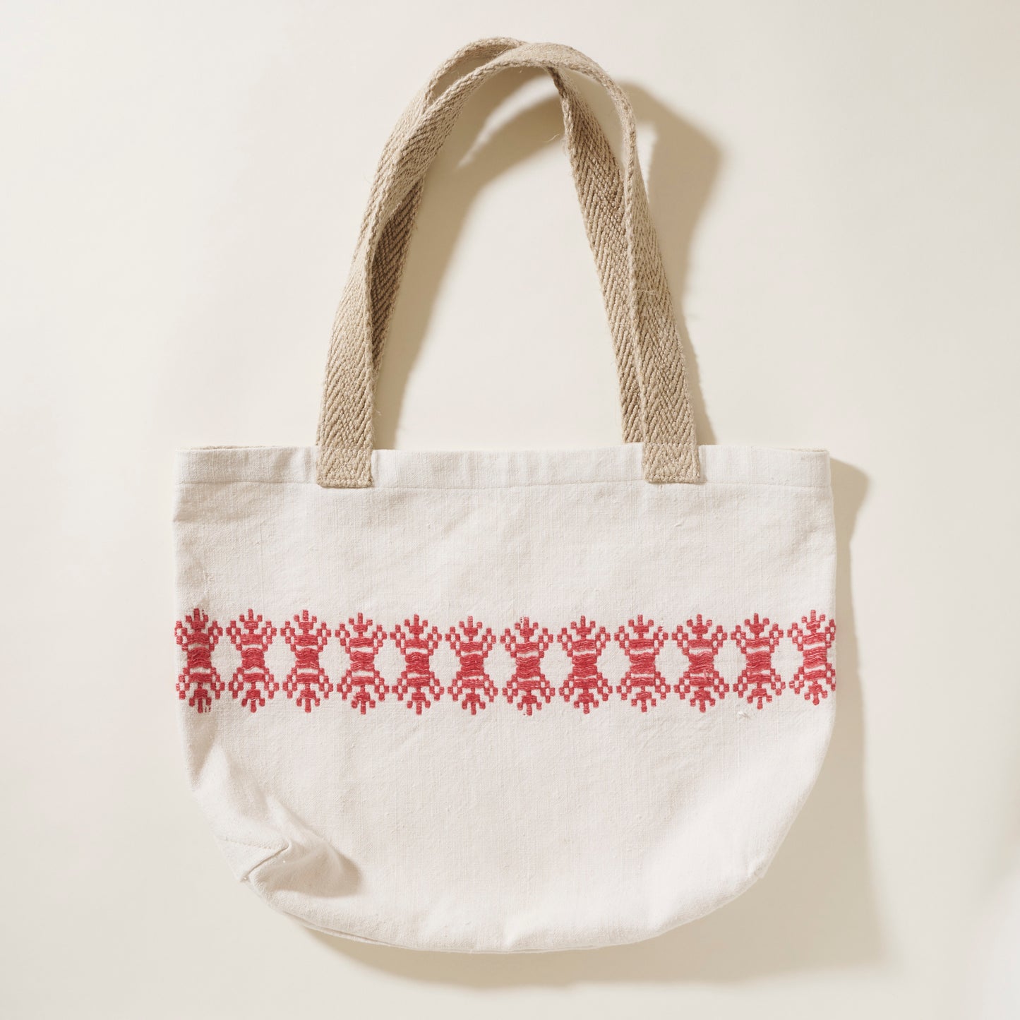 Small Patriae Tote with Red Handwoven Motif